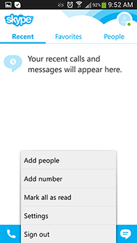 Skype signout UI